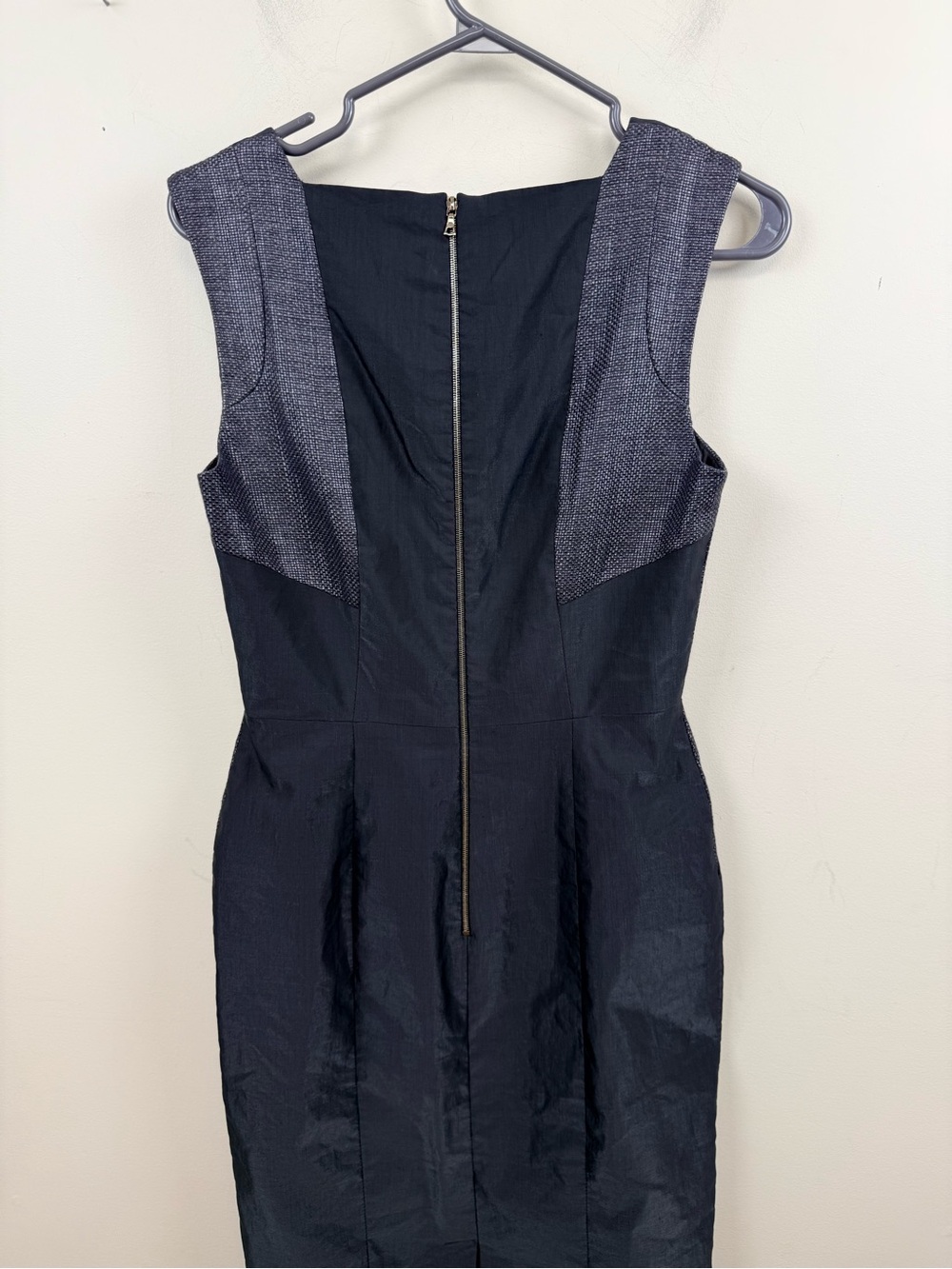 Judith & Charles black linen sleeveless  sheath dress  8 made in Canada - Picture 4 of 10